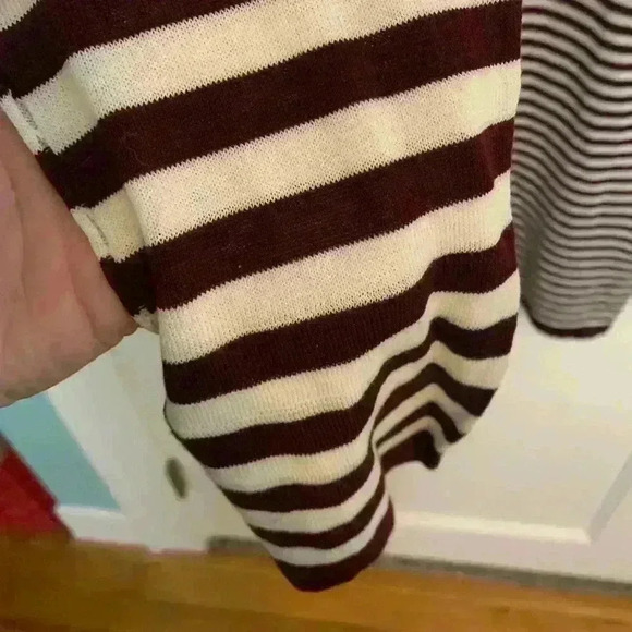 T by Alexander Wang Striped Sweater, burgundy and white, womens size M - Picture 4 of 9